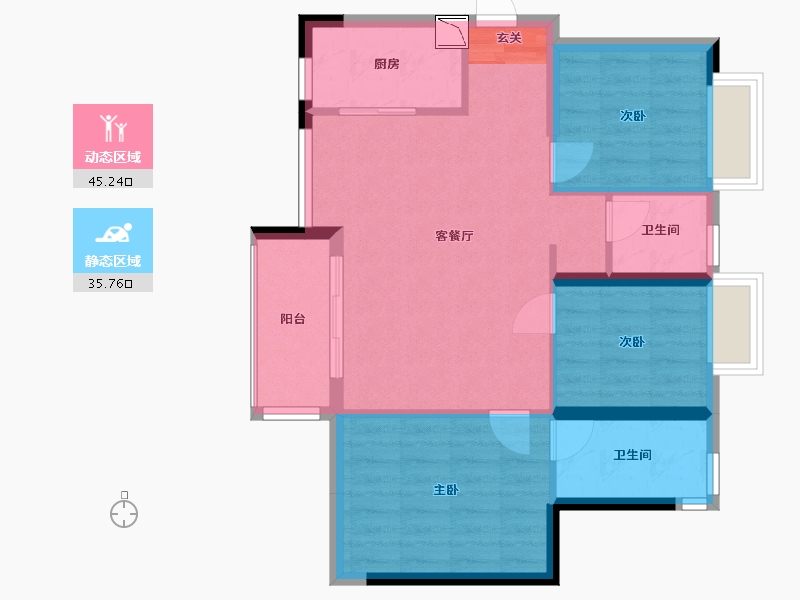 广东省-深圳市-华润置地公园九里花园-72.73-户型库-动静分区