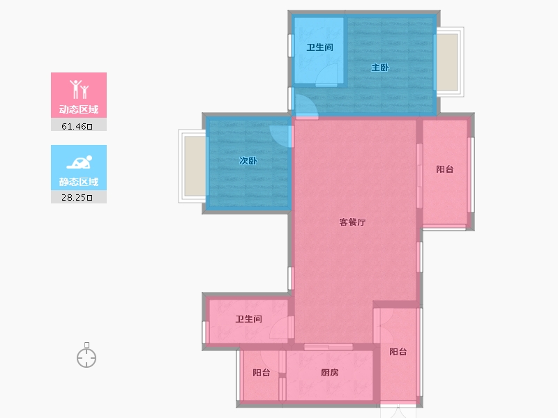 四川省-成都市-喜悦美麓-79.67-户型库-动静分区