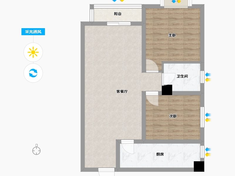 山西省-太原市-花溪谷-67.91-户型库-采光通风