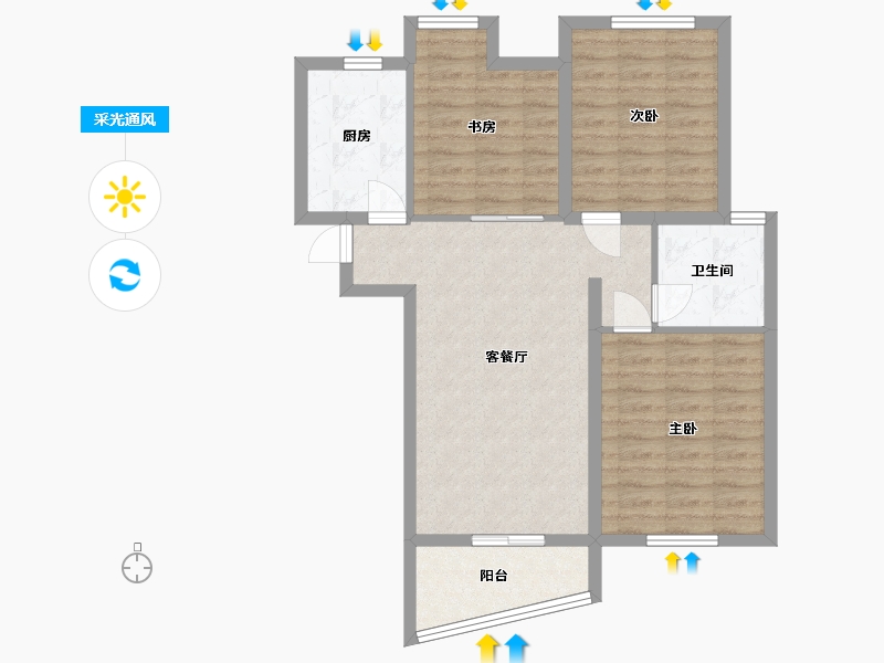 浙江省-嘉兴市-晴湾佳苑-78.01-户型库-采光通风