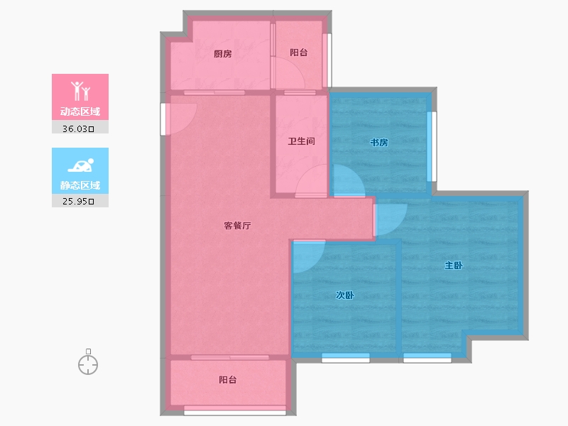 重庆-重庆市-珠江城-55.59-户型库-动静分区