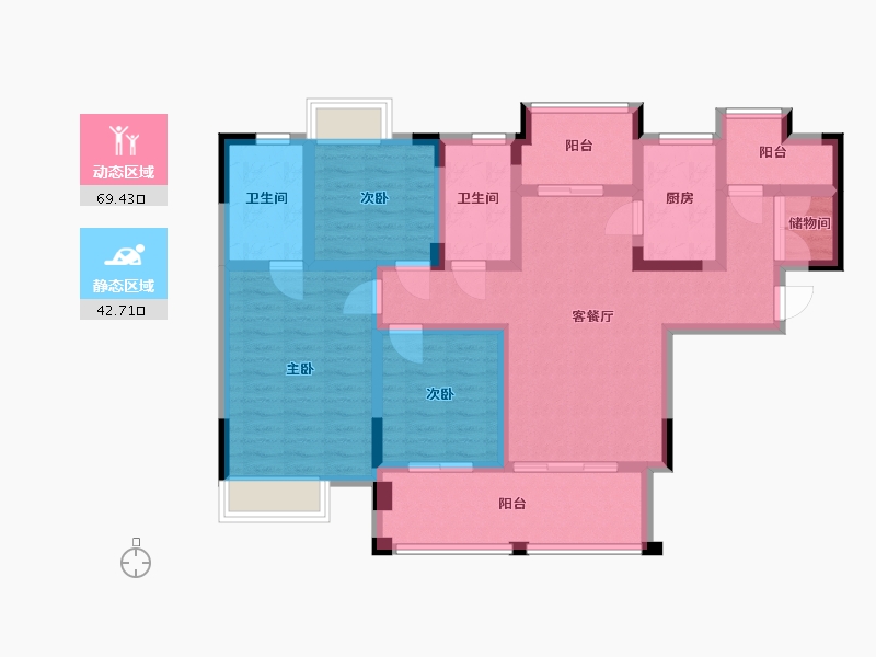 四川省-成都市-绿岛筑-98.00-户型库-动静分区