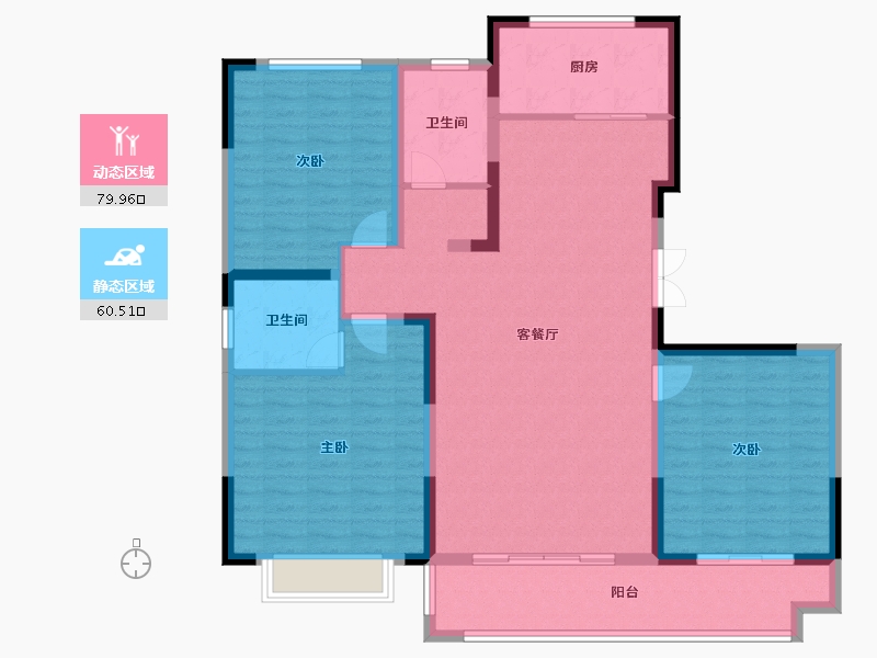 河南省-新乡市-圣唐江山樾-127.51-户型库-动静分区