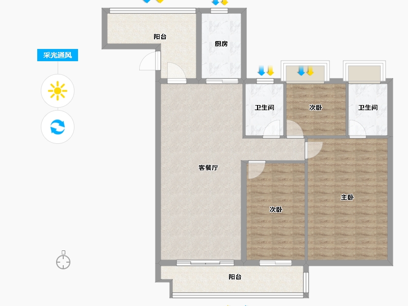 江苏省-淮安市-建华玖龙湾成果-107.51-户型库-采光通风