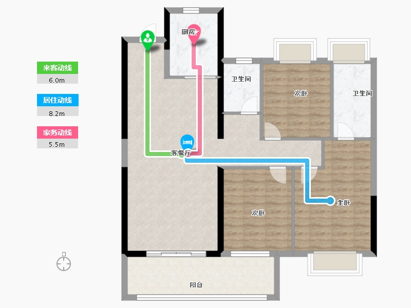 湖北省-天门市-天禧花园-100.00-户型库-动静线