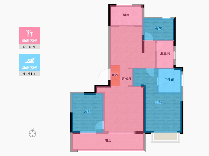 浙江省-宁波市-金地华章-92.09-户型库-动静分区