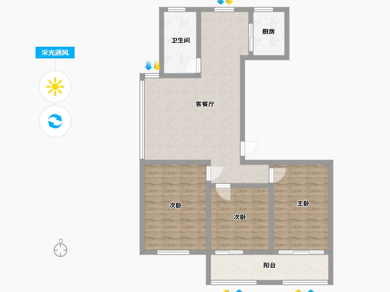 山东省-威海市-文登凉水湾小区-95.00-户型库-采光通风