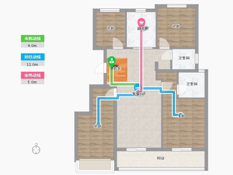 浙江省-宁波市-绿城招商・明月江南-91.76-户型库-动静线