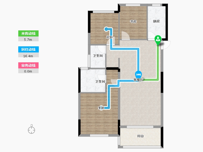 浙江省-杭州市-南沙新苑-120.00-户型库-动静线