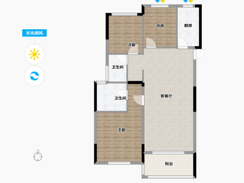 浙江省-杭州市-南沙新苑-120.00-户型库-采光通风