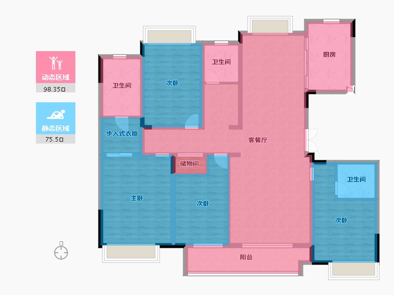 江苏省-徐州市-观澜-157.00-户型库-动静分区