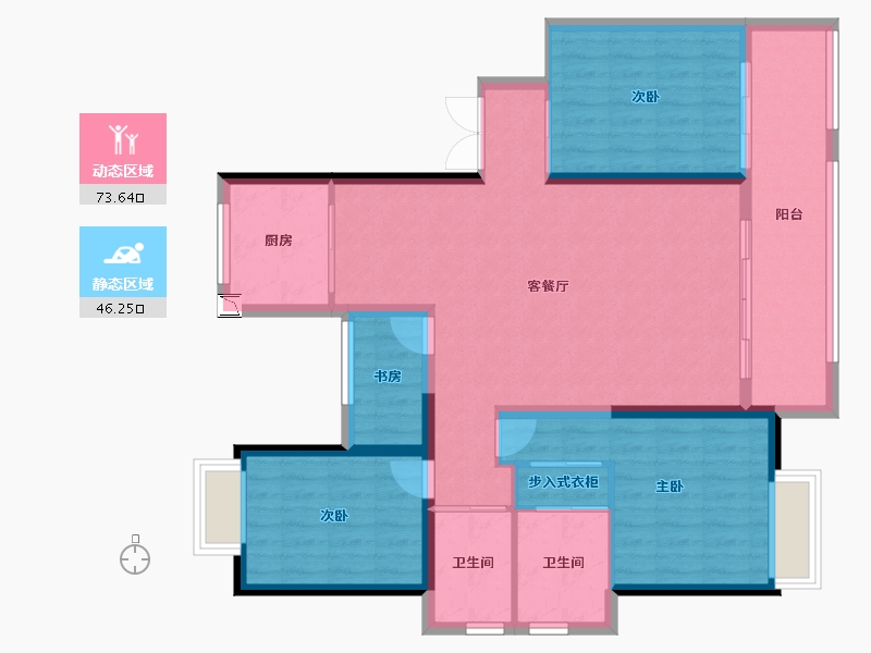 福建省-漳州市-漳浦福晟钱隆首府-108.15-户型库-动静分区