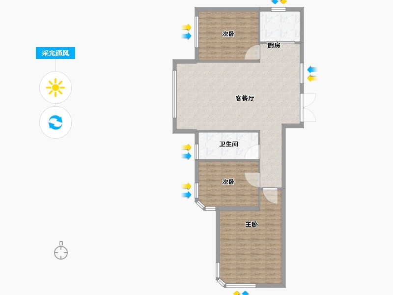 辽宁省-大连市-摩登公园-99.00-户型库-采光通风