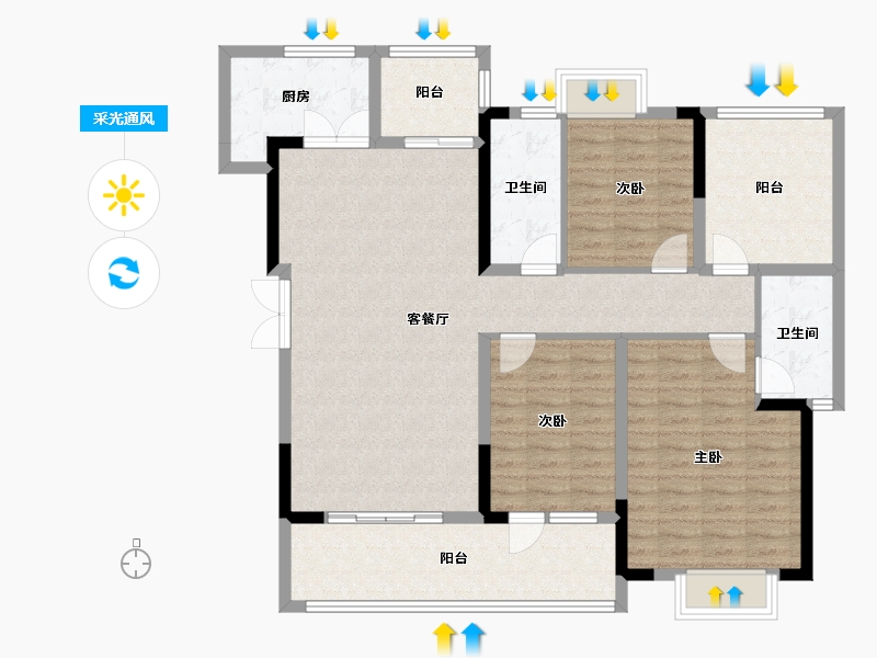 四川省-成都市-昌建.星悦城-119.65-户型库-采光通风