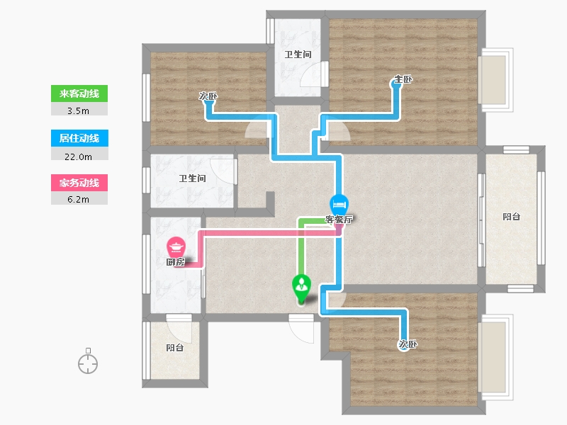 河南省-焦作市-丽景小区-103.86-户型库-动静线