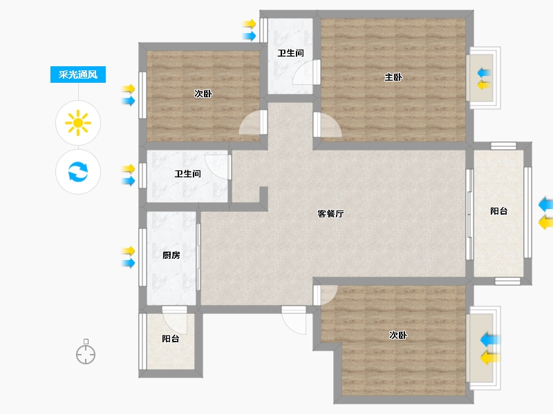 河南省-焦作市-丽景小区-103.86-户型库-采光通风