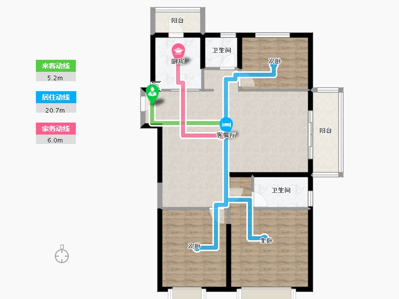 湖北省-武汉市-万科新世纪-105.25-户型库-动静线