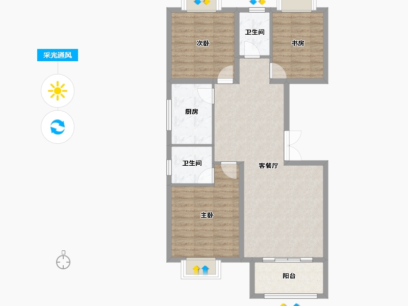 河北省-邢台市-中央公元-87.54-户型库-采光通风