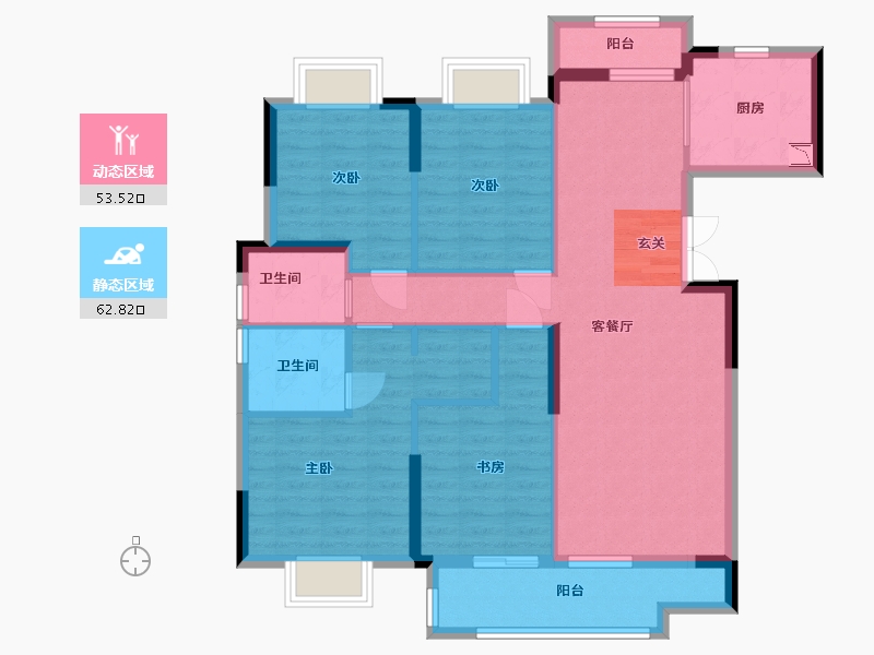 湖北省-武汉市-融侨方圆-104.34-户型库-动静分区