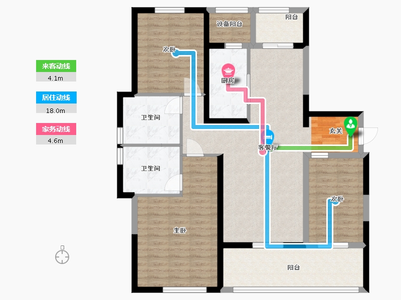 湖北省-武汉市-绿城武汉黄浦湾-110.00-户型库-动静线