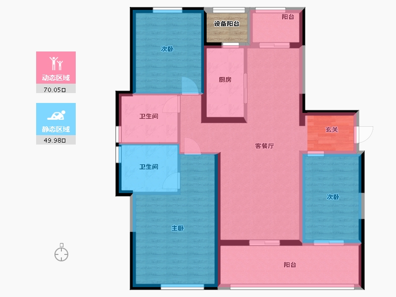 湖北省-武汉市-绿城武汉黄浦湾-110.00-户型库-动静分区