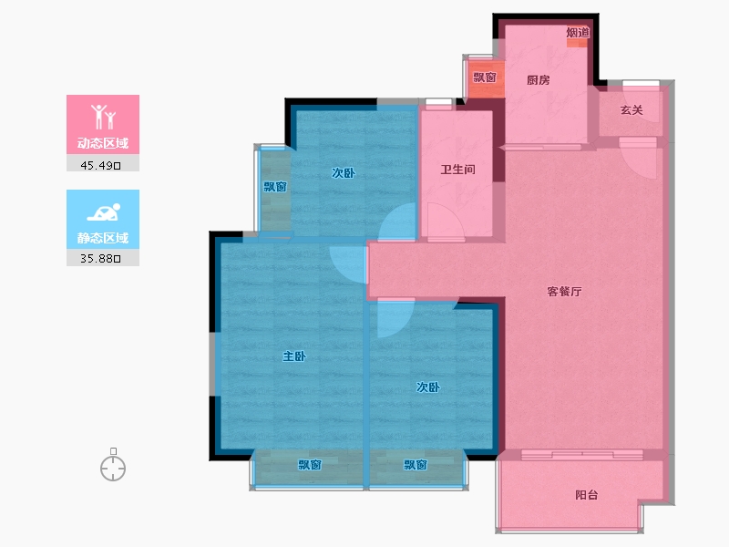 广东省-东莞市-皇庭峰景壹号-73.61-户型库-动静分区