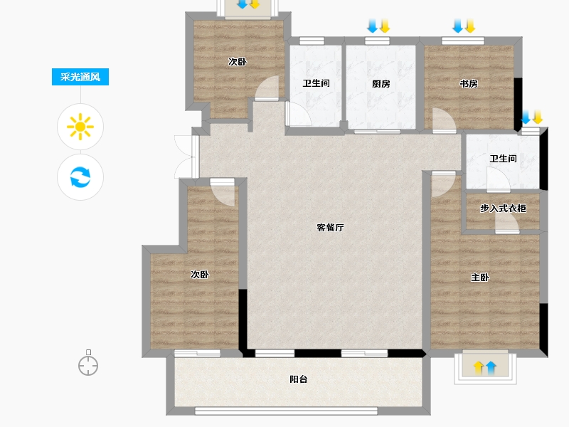 浙江省-丽水市-松溪溪语-115.00-户型库-采光通风