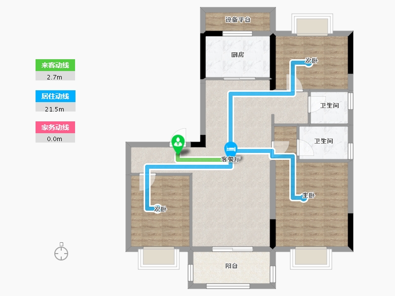 河南省-信阳市-碧桂园黄金时代-91.29-户型库-动静线