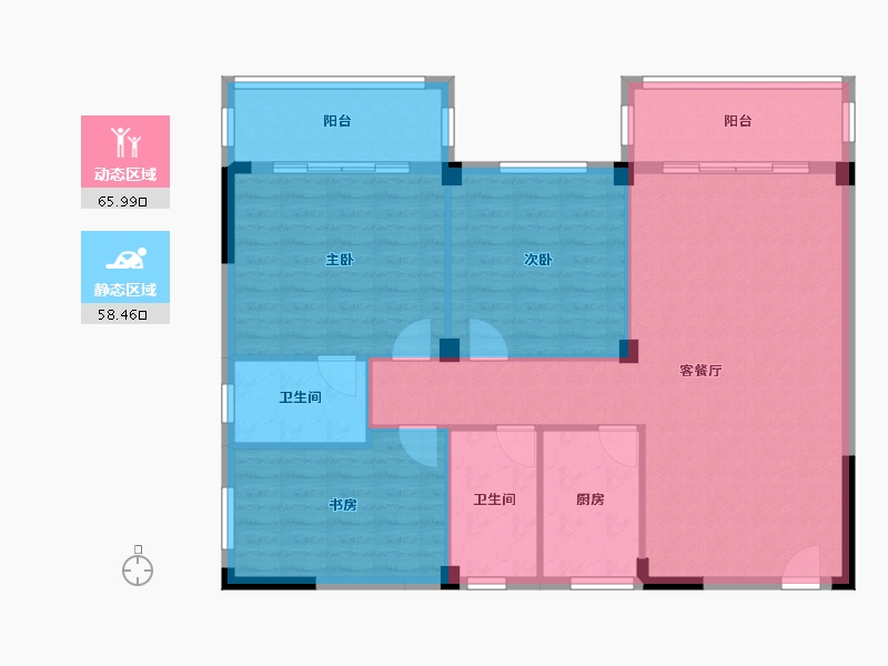 广西壮族自治区-桂林市-师大宿舍-114.00-户型库-动静分区