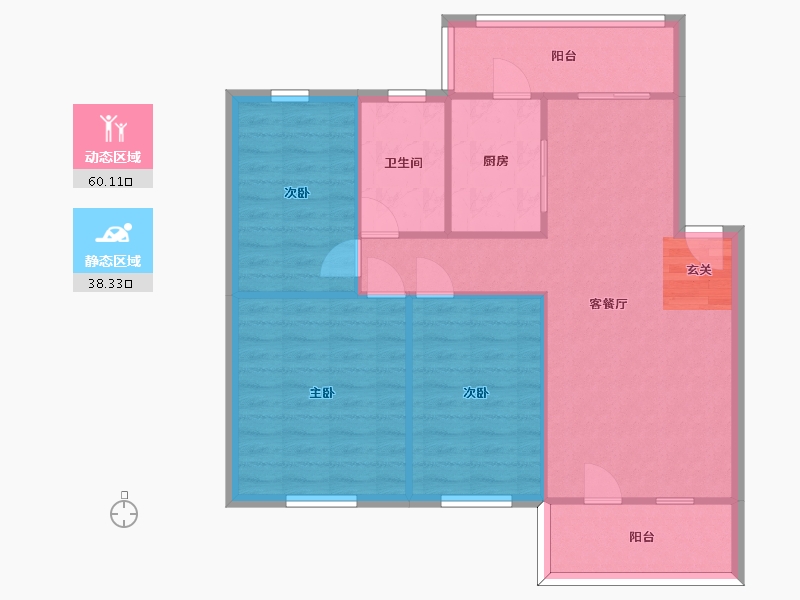 山东省-烟台市-银河怡海花园-90.00-户型库-动静分区