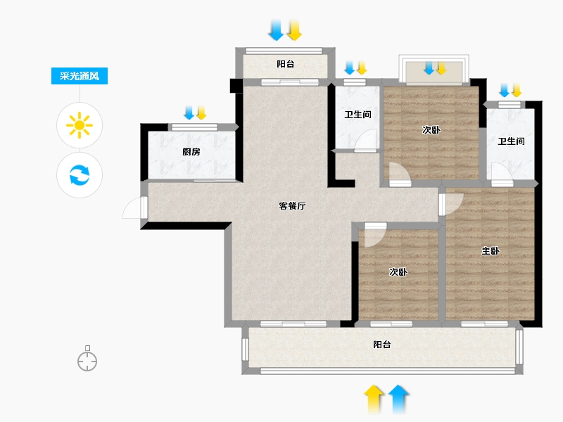 四川省-成都市-金都华庭-110.20-户型库-采光通风