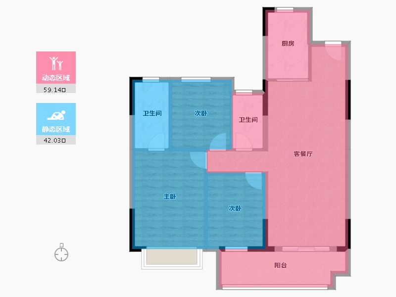 湖北省-咸宁市-金海城-91.33-户型库-动静分区