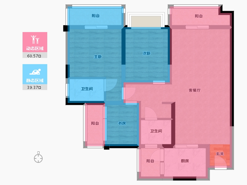 四川省-成都市-逸山公馆-87.26-户型库-动静分区