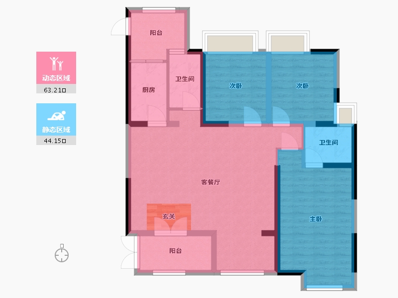 四川省-成都市-金沙宸宇公馆-96.03-户型库-动静分区