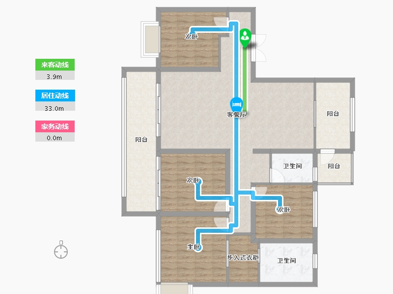 山东省-潍坊市-巨能翡翠苑-129.61-户型库-动静线