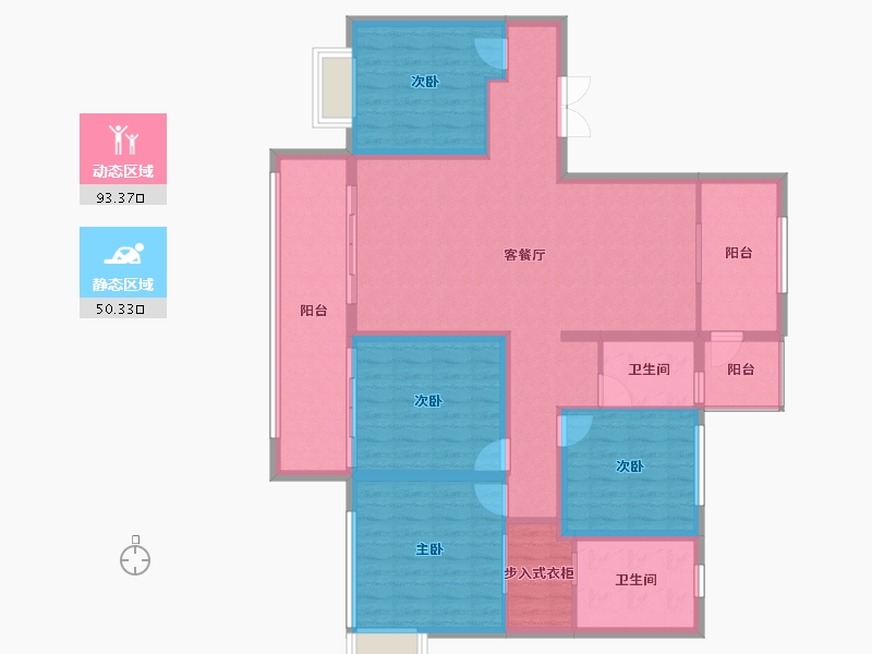 山东省-潍坊市-巨能翡翠苑-129.61-户型库-动静分区