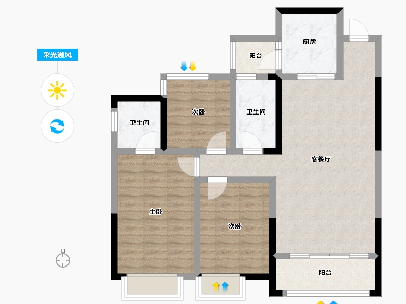 广东省-揭阳市-新华城-86.12-户型库-采光通风