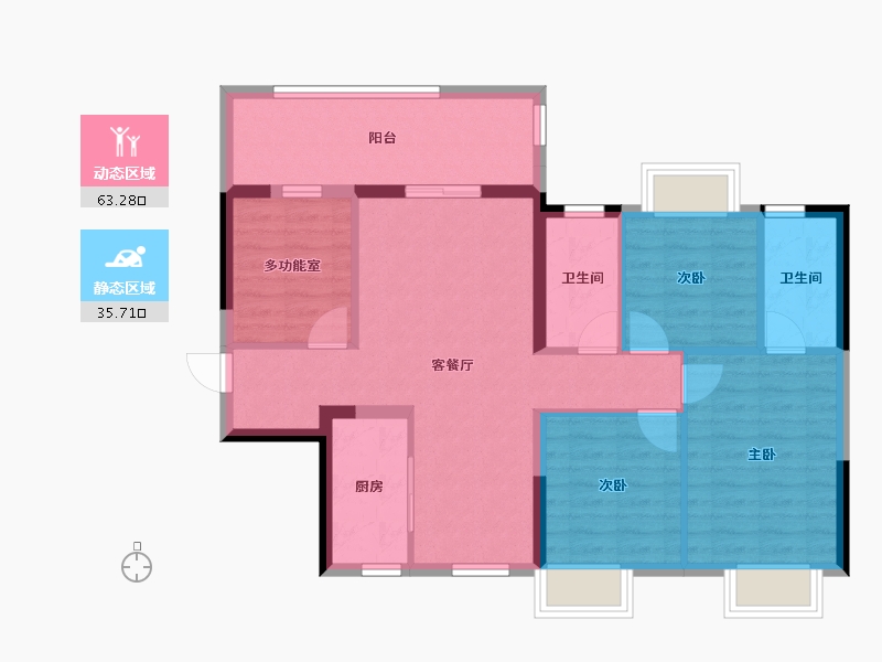 广西壮族自治区-南宁市-澜庭府-88.55-户型库-动静分区