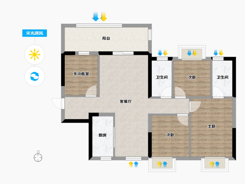 广西壮族自治区-南宁市-澜庭府-88.55-户型库-采光通风