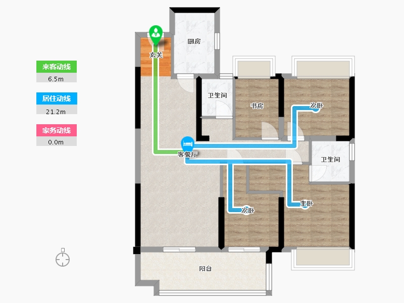 湖南省-长沙市-金侨风华府-91.18-户型库-动静线