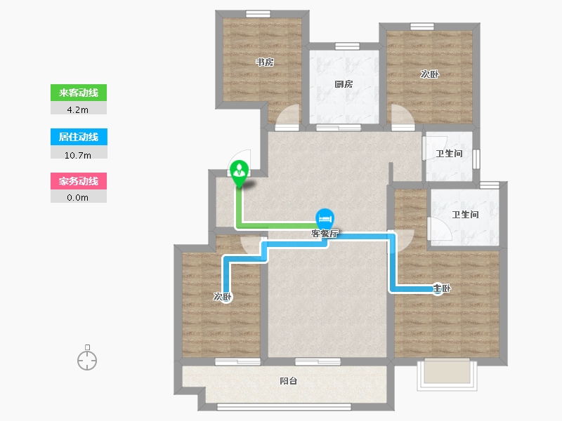 陕西省-西安市-西安孔雀城-99.00-户型库-动静线