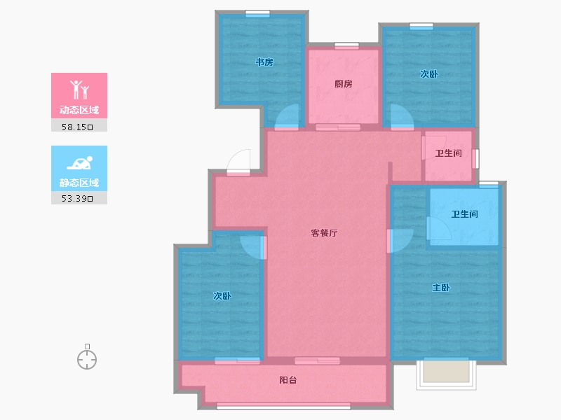 陕西省-西安市-西安孔雀城-99.00-户型库-动静分区