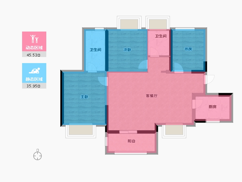 广东省-广州市-中铁阅泷-71.99-户型库-动静分区