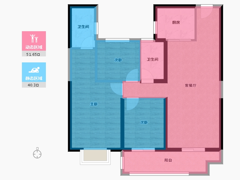 广西壮族自治区-北海市-碧桂园北海阳光-81.99-户型库-动静分区