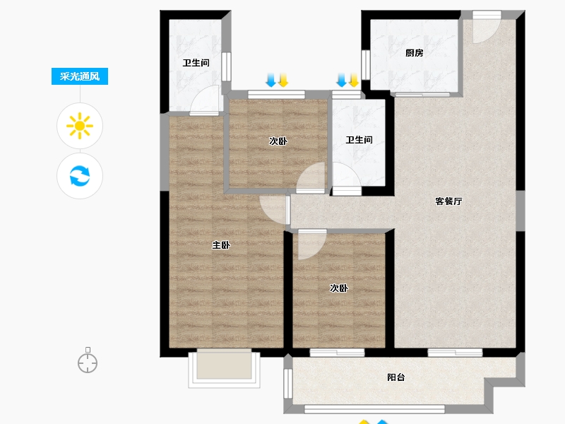 广西壮族自治区-北海市-碧桂园北海阳光-81.99-户型库-采光通风