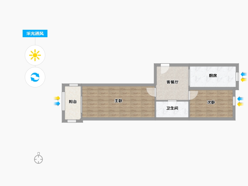 黑龙江省-哈尔滨市-三合园小区-51.98-户型库-采光通风