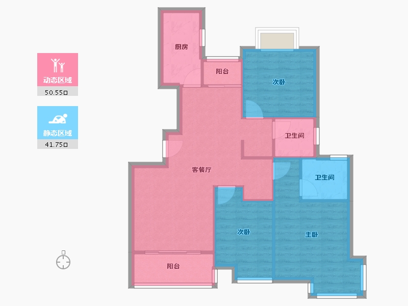 上海-上海市-九亭明珠苑三期-83.32-户型库-动静分区