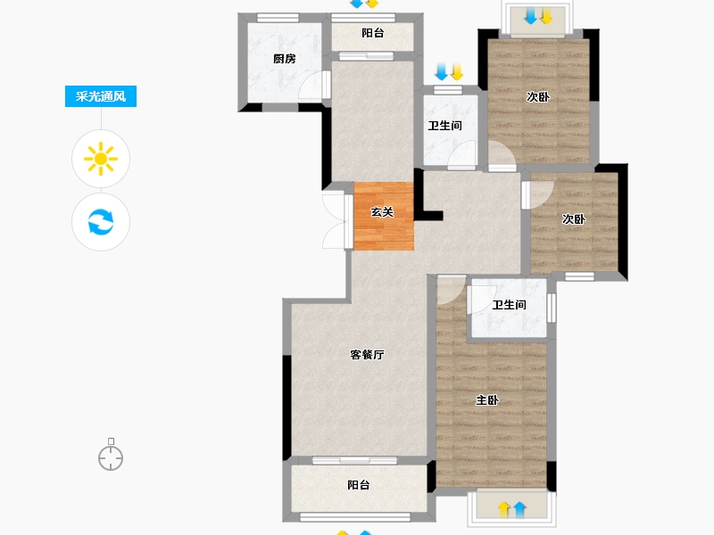 江西省-上饶市-阳光城-87.50-户型库-采光通风