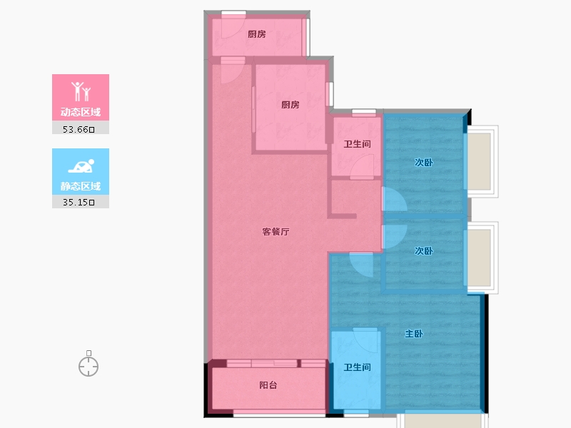 广东省-广州市-时代香海彼岸（南沙）-79.56-户型库-动静分区