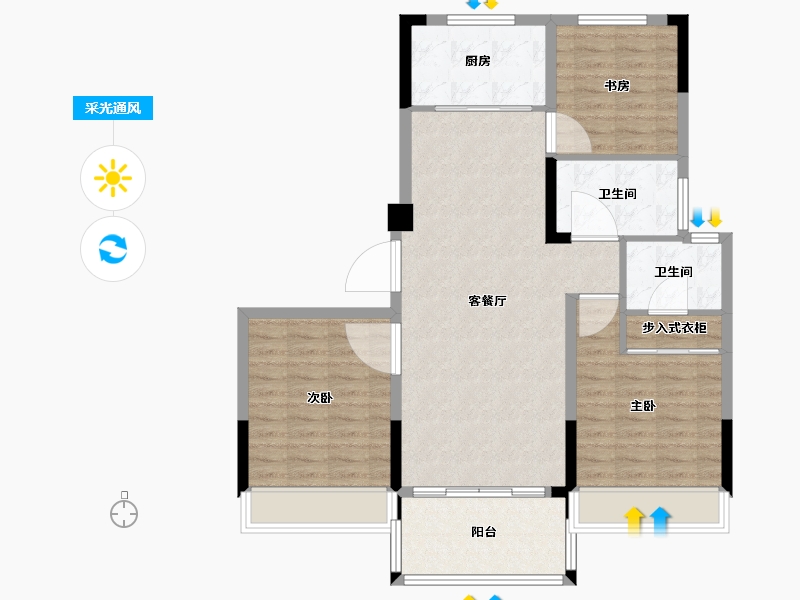 安徽省-芜湖市-翡丽世家-94.00-户型库-采光通风